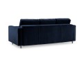 Rozkładana sofa 3 osobowa pikowana Santo aksamit granatowa nóżki czarne