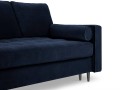 Rozkładana sofa 3 osobowa pikowana Santo aksamit granatowa nóżki czarne