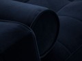 Rozkładana sofa 3 osobowa pikowana Santo aksamit granatowa nóżki czarne