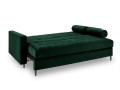 Rozkładana sofa 3 osobowa Santo aksamit butelkowa zieleń nóżki czarne