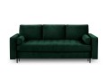 Rozkładana sofa 3 osobowa Santo aksamit butelkowa zieleń nóżki czarne