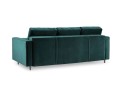 Rozkładana sofa 3 osobowa pikowana Santo aksamit morski nóżki czarne