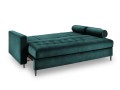 Rozkładana sofa 3 osobowa pikowana Santo aksamit morski nóżki czarne