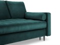 Rozkładana sofa 3 osobowa pikowana Santo aksamit morski nóżki czarne