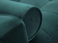 Rozkładana sofa 3 osobowa pikowana Santo aksamit morski nóżki czarne