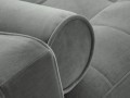 Narożna sofa z funkcją spania Santo aksamit jasno szara nóżki czarne