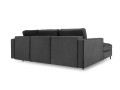 Narożna sofa z funkcją spania Santo aksamit ciemna szara nóżki czarne