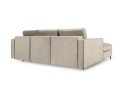 Narożna sofa z funkcją spania Santo aksamit beżowa nóżki czarne