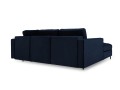 Narożna sofa z funkcją spania Santo aksamit granat nóżki czarne