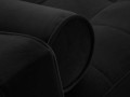 Narożna sofa z funkcją spania Santo aksamit czarna nóżki retro