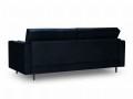 Sofa trzyosobowa pikowana Santo aksamit granatowa nóżki czarne