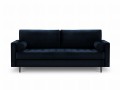 Sofa trzyosobowa pikowana Santo aksamit granatowa nóżki czarne
