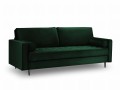 Sofa trzyosobowa Santo aksamit butelkowa zieleń nóżki czarne