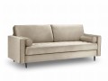 Sofa trzyosobowa pikowana Santo aksamit beżowa nóżki czarne