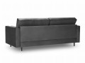 Sofa trzyosobowa Santo aksamit ciemno szara na czarnych nóżkach