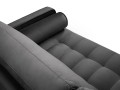 Sofa trzyosobowa Santo aksamit ciemno szara na czarnych nóżkach