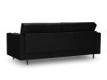 Sofa trzyosobowa pikowana Santo aksamit czarna nóżki retro