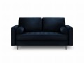 Sofa dwuosobowa Santo aksamit granatowa nogi czarne