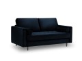 Sofa dwuosobowa Santo aksamit granatowa nogi czarne