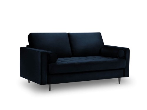 Sofa dwuosobowa Santo aksamit granatowa nogi czarne