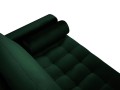 Sofa dwuosobowa Santo aksamit  butelkowa zieleń nóżki czarne