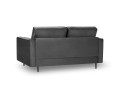 Sofa dwuosobowa Santo aksamit ciemno szara na czarnych nogach