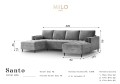 Panoramiczna sofa Santo aksamit butelkowa zieleń nogi czarne