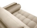 Panoramiczna sofa pikowana Santo aksamit beżowa nóżki czarne