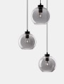 Szklana lampa wisząca potrójna dymiona kula Repos