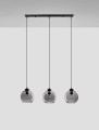 Szklana lampa wisząca potrójna dymione kule prosta Repos