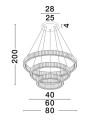 Kryształowa nowoczesna lampa Bauta potrójna 