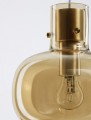 Szklana lampa wisząca szampańska płaska kula Padre