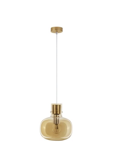 Szklana lampa wisząca szampańska płaska kula Padre