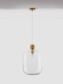 Szklana lampa wisząca transparentna podłużna kula Padre