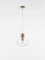 Szklana lampa wisząca transparentna płaska kula Padre