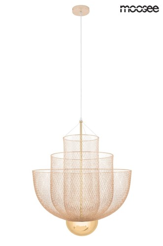 Nowoczesna lampa wisząca Mesh 60 złota Moosee