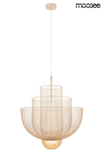 Nowoczesna lampa wisząca Mesh 45 złota Moosee
