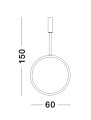 Nowoczesna lampa pionowy ring złota Autlan M 