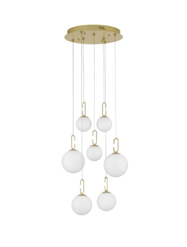 Nowoczesna lampa wisząca białe kule Yara 7