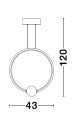 Złota lampa wisząca pionowy ring Fria