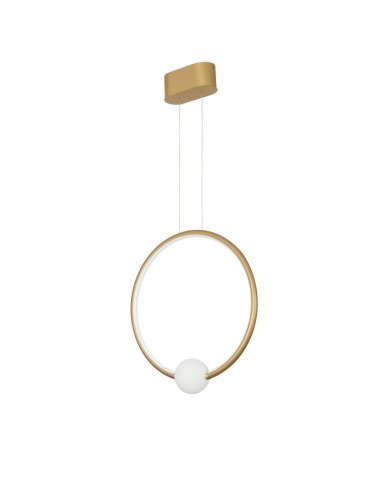 Złota lampa wisząca pionowy ring Fria