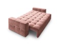 Rozkładana sofa 3-osobowa Luca pikowana różowy aksamit