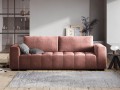 Rozkładana sofa 3-osobowa Luca pikowana różowy aksamit