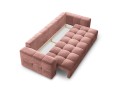 Rozkładana sofa 3-osobowa Luca pikowana różowy aksamit