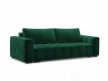 Rozkładana sofa 3-osobowa Luca pikowana butelkowa zieleń aksamit