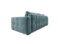 Rozkładana sofa 3-osobowa Luca pikowana niebieski aksamit