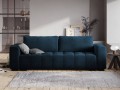 Rozkładana sofa 3-osobowa Luca pikowana granatowy aksamit