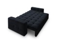 Rozkładana sofa 3-osobowa Luca pikowana ciemny granatowy aksamit