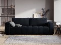 Rozkładana sofa 3-osobowa Luca pikowana ciemny granatowy aksamit