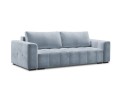 Rozkładana sofa 3-osobowa Luca pikowana szaro błękitny aksamit